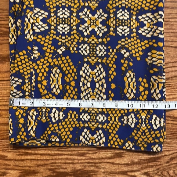 Cartonnier Anthropologie Collete Sampa wide crop pants snakeskin blue yellow 8 - Picture 16 of 17